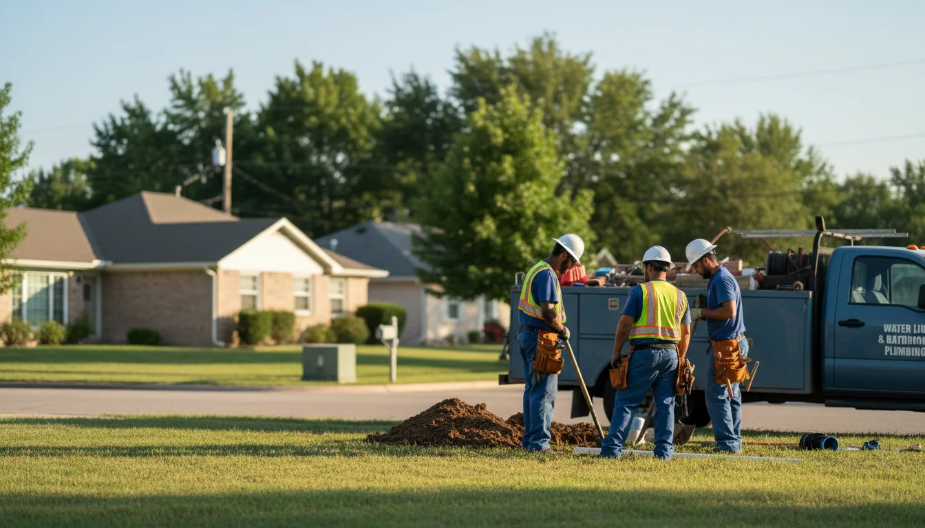 Residential water line and bathroom plumbing service in Burghill, OH